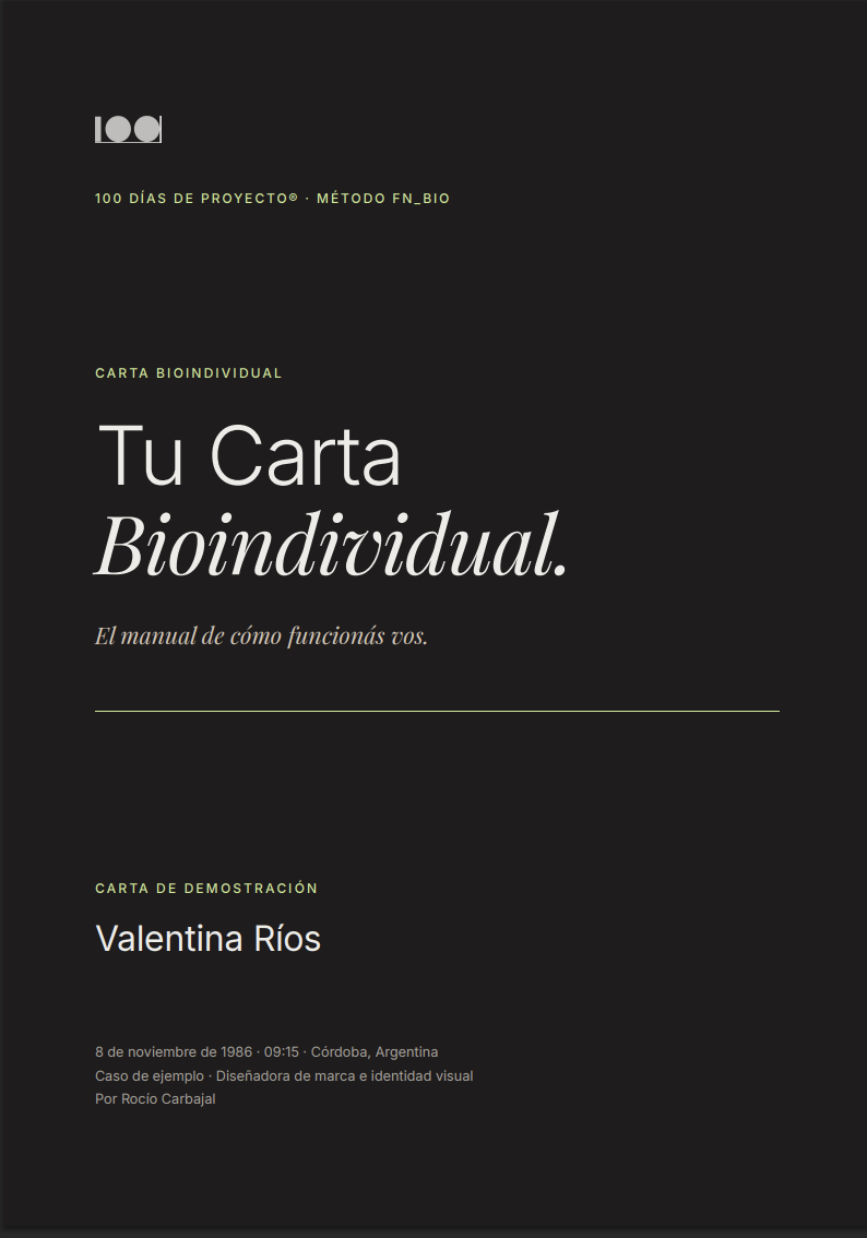 Portada de la Carta Bioindividual del Método FN_Bio